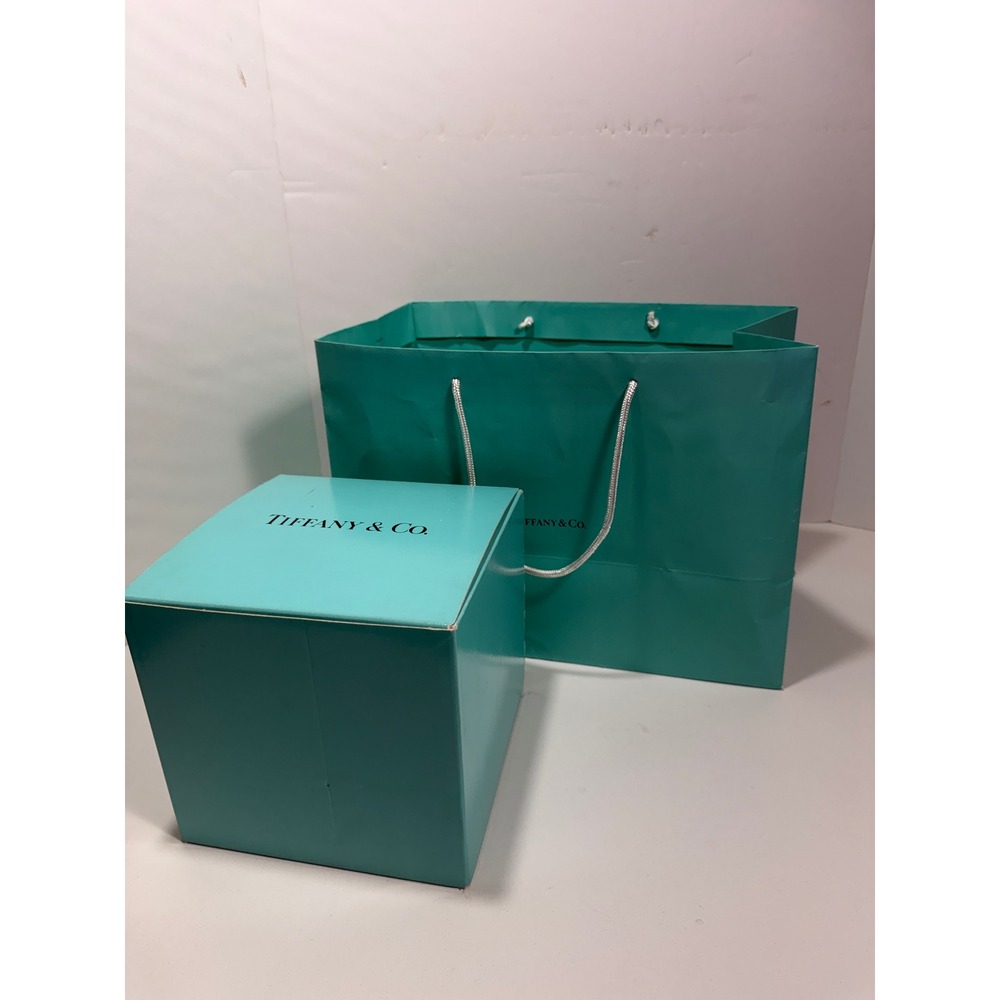 Tiffany & Co Blue Gift Box and Shopping Bag Set Large Square Cube‎ Packaging